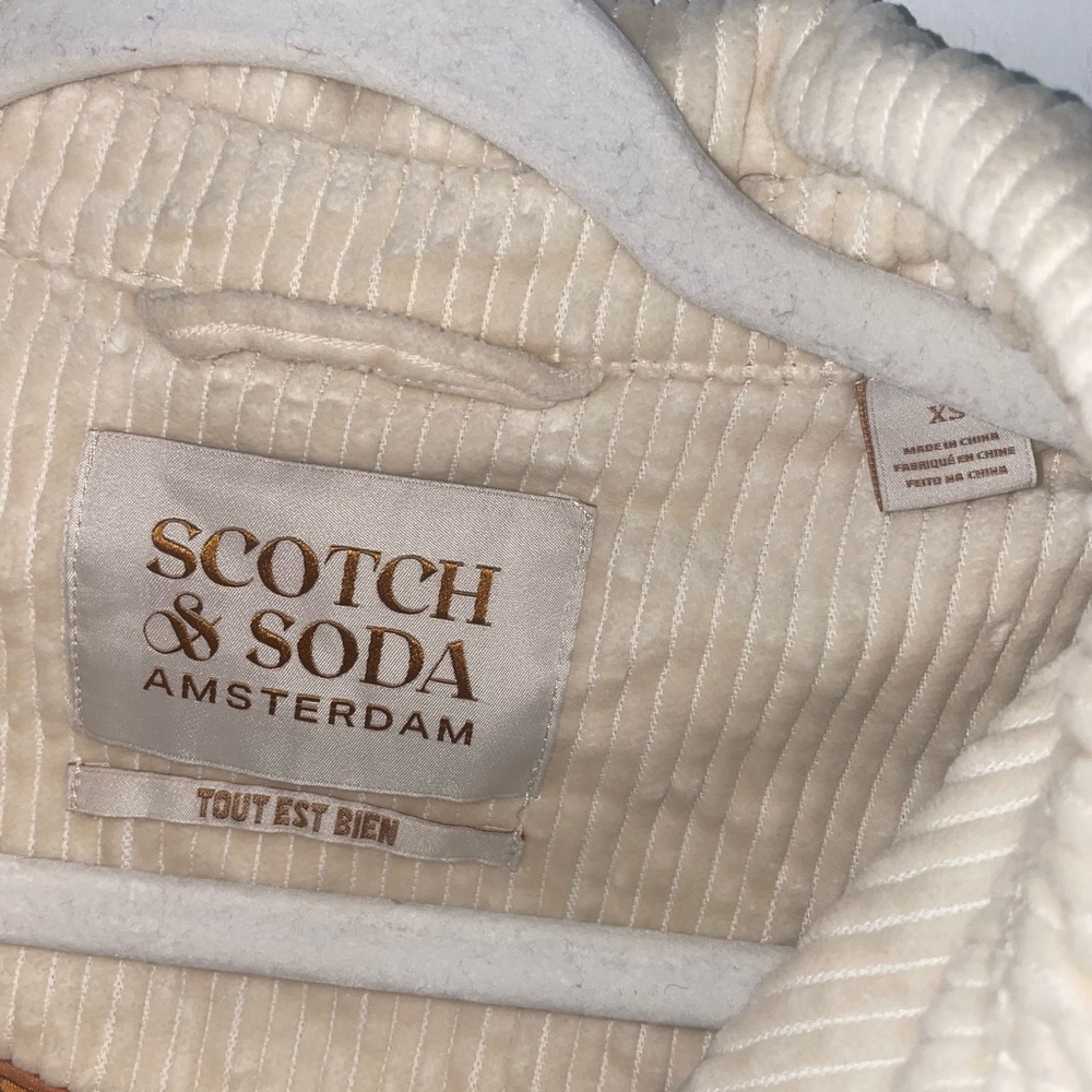 Men's Organic Cotton Scotch & Soda Corduroy White/Cream Jacket Size XS - Picture 6 of 10